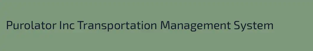 Purolator Inc Transportation Management System